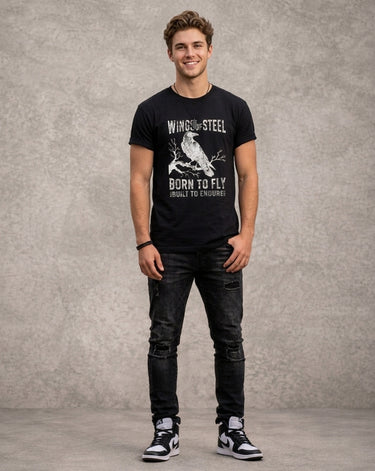 Wings of Steel Durable and Soft Men's T‑Shirt design 1